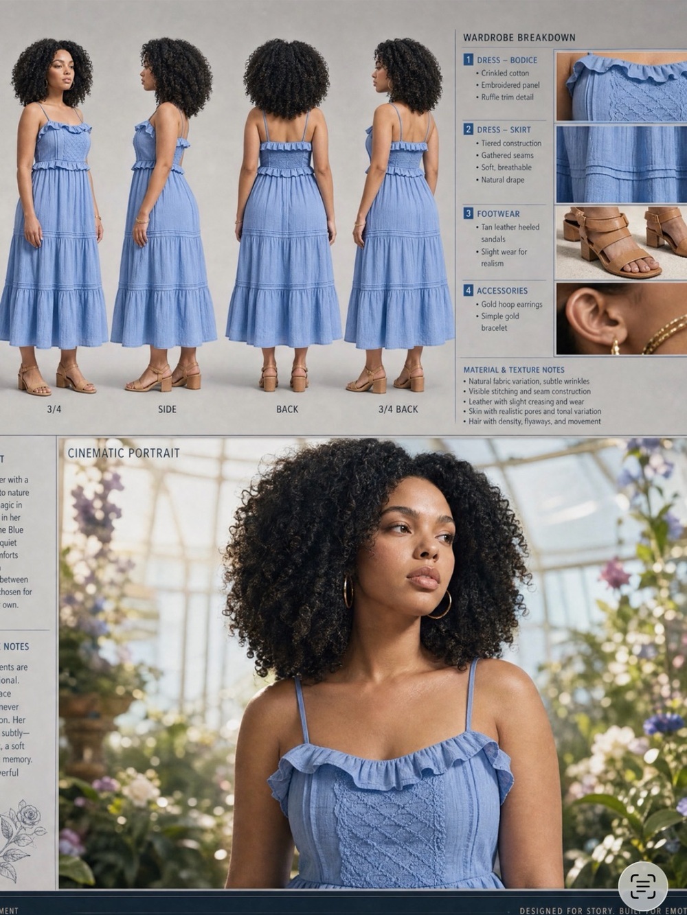 Macy's Powder Blue Smocked Ruffle Tiered Maxi Dress
